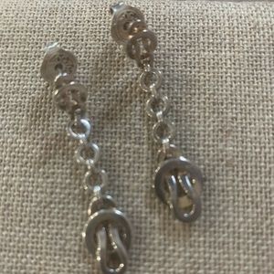 Links of London sterling silver logo earrings